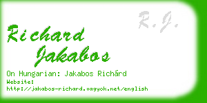 richard jakabos business card